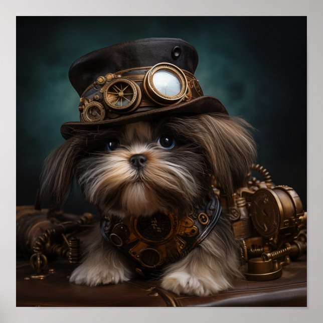 Póster Perro Steampunk (Frente)