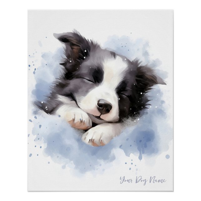 Póster Perro super lindo ángel durmiendo perrito Frontera (Anverso)