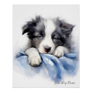 Póster Perro super lindo ángel durmiendo perrito Frontera