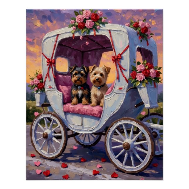 Póster Perro Terrier Australiano Día de San Valentín  (Anverso)