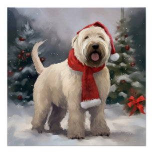 Póster Perro terrorífico en la nieve en Navidades