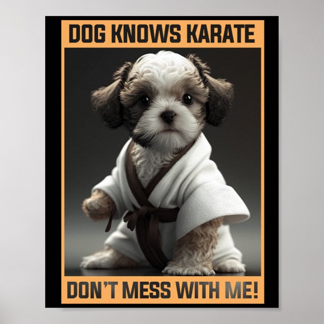 Póster Perro títere sabe que Karate no se mete conmigo (Frente)