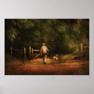 Póster Perro - Un hombre y su mejor amigo