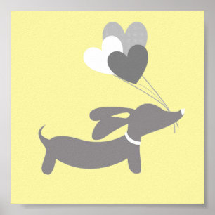 Póster Perro vienés Nursery Art Amarillo Género Neutral P