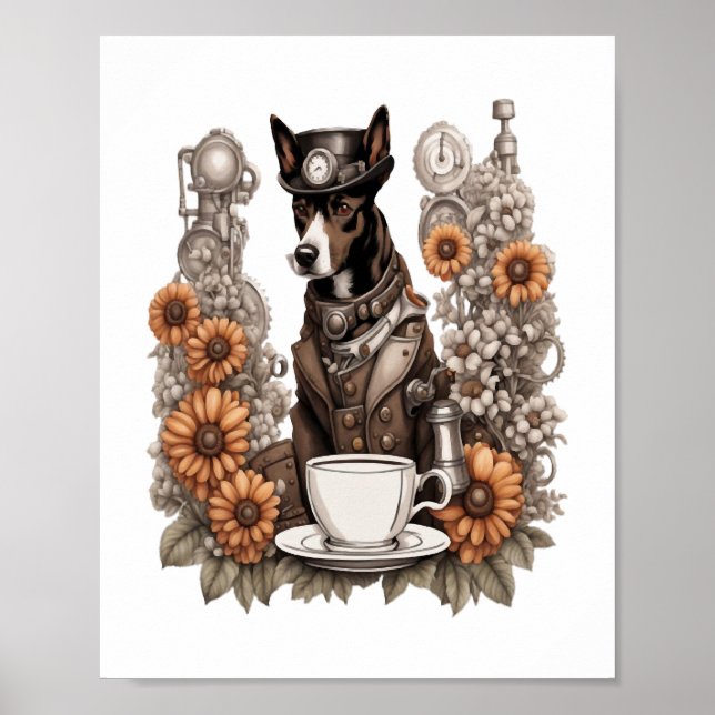 Póster perro y café (Frente)