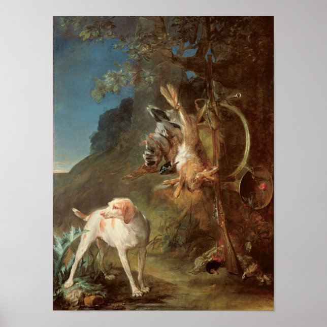 Póster Perro y juego, 1730 (Frente)