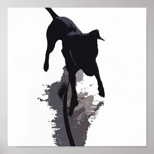Póster perro y sombra poserizados (Frente)