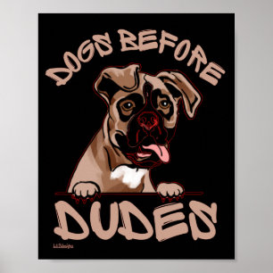 Póster PERROS ANTES DE DUDES Bulldog inglés antiguo perro