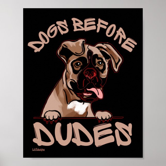 Póster PERROS ANTES DE DUDES Bulldog inglés antiguo perro (Frente)