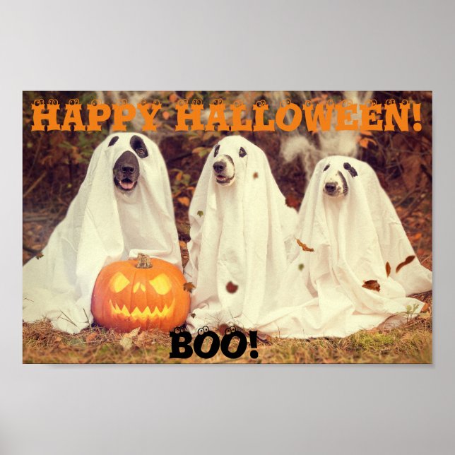PÓSTER PERROS CON FANTASMA COSTUMES HALLOWEEN POSTER (Frente)