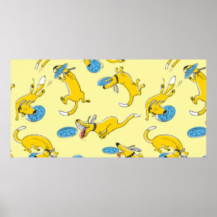 Póster Perros de actividad suave vintage sin costuras. Do