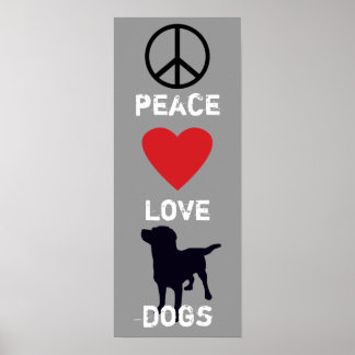 Póster Perros de amor por la paz