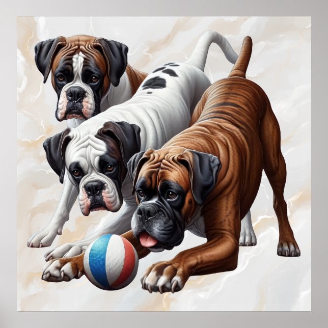 Póster Perros de boxer de juguete (Frente)