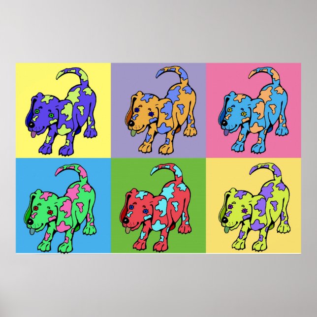 Póster Perros de color (Frente)