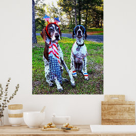 Póster Perros de fiesta de celebración patriótica