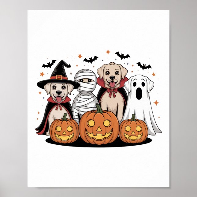 Póster Perros De Halloween Para Los Amantes De Las Mascot (Frente)