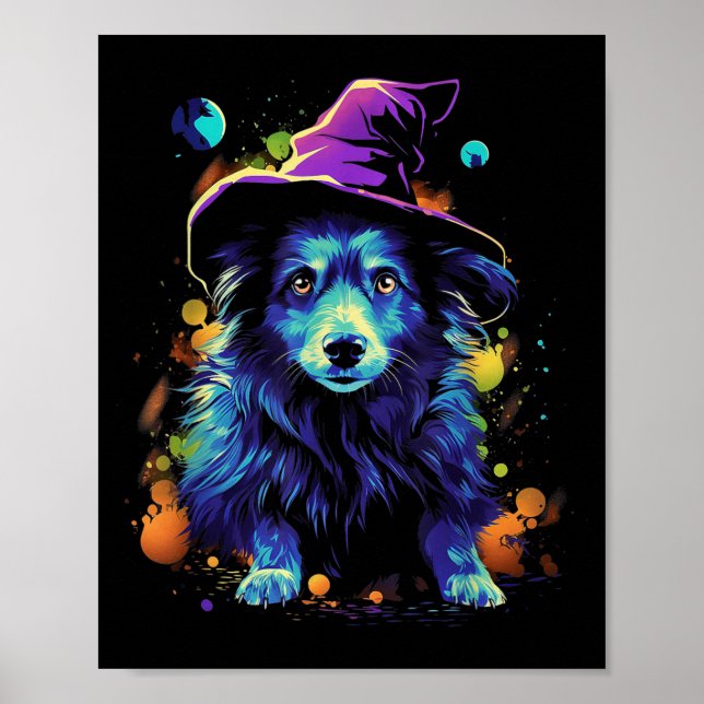 Póster Perros de Halloween Westi Paseando Mascotas de Hal (Frente)
