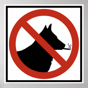 Póster Perros de no fumadores no prohibidos el Rótulo de