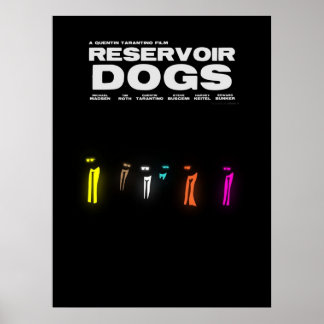 Póster Perros de reserva Quentin Tarantino negro Minimali