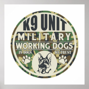 Póster Perros de trabajo militares de la unidad K9