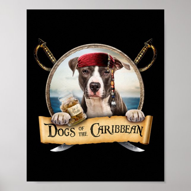 Póster Perros Del Caribe - Cute Staffordshire Terrier (Frente)