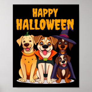 Póster Perros divertidos de Halloween lindos - Diseño úni