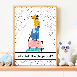Póster Perros Divertidos para Niños