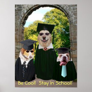 Póster Perros divertidos permanecen en el Poster escolar