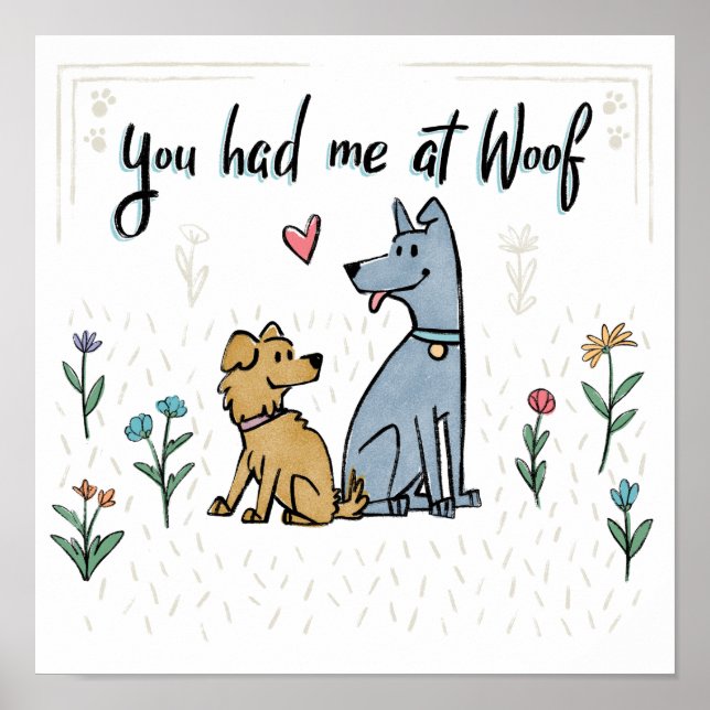Póster Perros en el Jardín III | Me Tenías En Woof (Frente)
