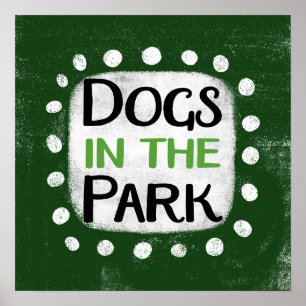 Póster Perros En El Parque Poster Wall Art