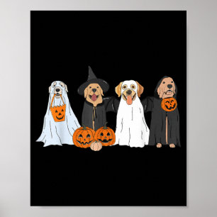 Póster Perros fantasmales de Halloween de adorable Labrad