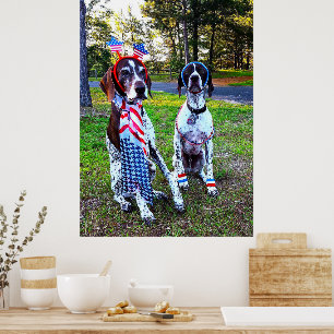 Póster Perros Fiestas de la celebración patriótica