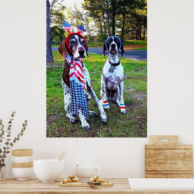 Póster Perros Fiestas de la celebración patriótica (Cocina)