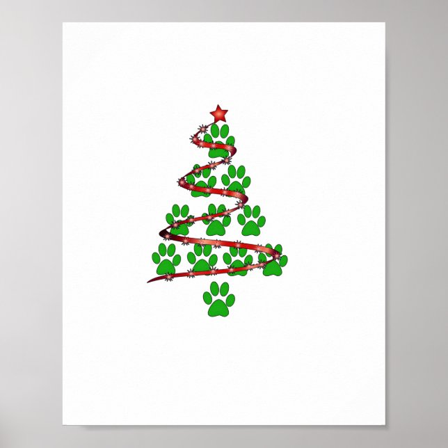Póster Perros imprimen árbol de Navidad para los amantes  (Frente)