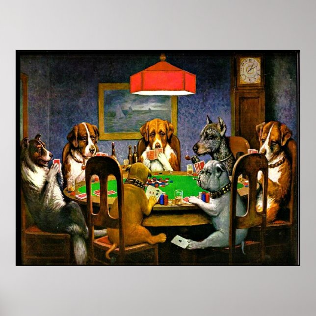 Póster Perros jugando al póquer (Frente)