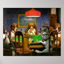 Póster Perros jugando al póquer