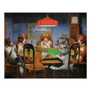 Póster Perros jugando al póquer por C.M. Coolidge