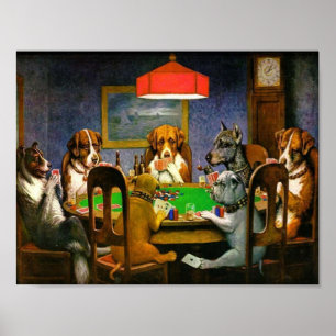 Póster PERROS JUGANDO POKER Amigo en necesidad Cassius Ma