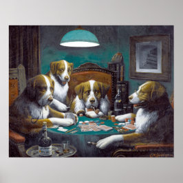 Póster Perros jugando póquer Cassius Marcellus Coolidge 1