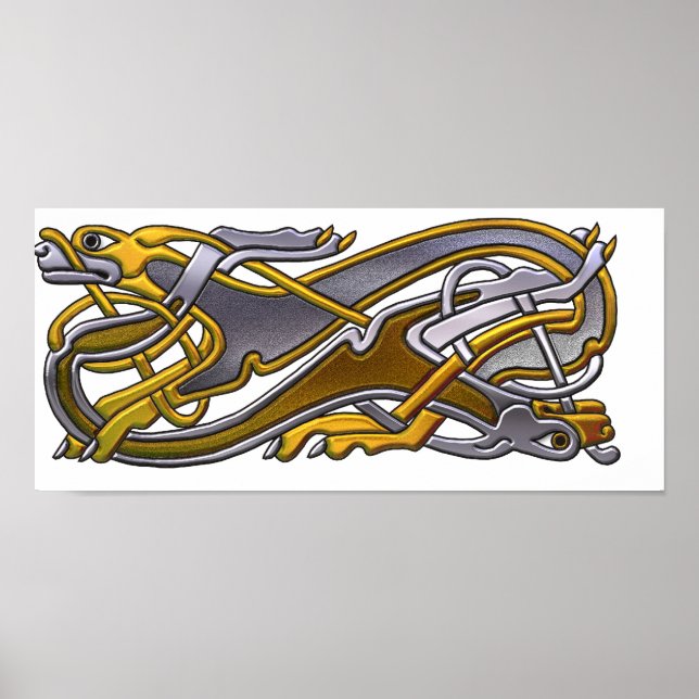 Póster Perros Knot 2 Celtic - oro y plata (Frente)