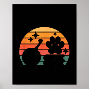 Póster Perros libros y lana divertido ganchillo crochet