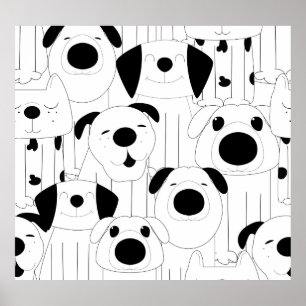 Póster Perros pequeños: personalizado blanco y negro.