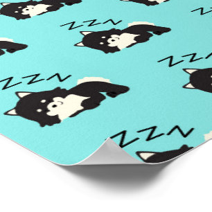 Póster Perros Pomeranianos durmientes Mascota ZZZ