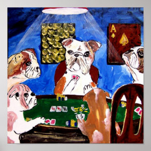 PÓSTER PERROS QUE JUEGAN AS DEL PATIO DEL PÓKER