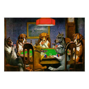 Póster Perros que juegan el póker