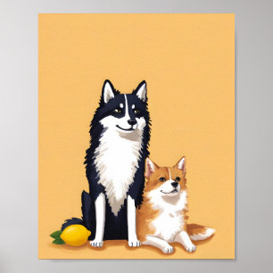 Póster perros y limón