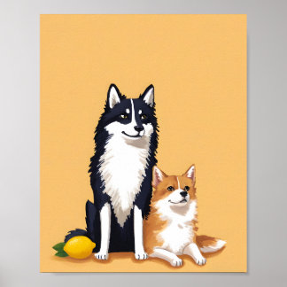 Póster perros y limón