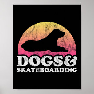 Póster Perros Y Skateboarding Hombres O Mujeres Perro Y S