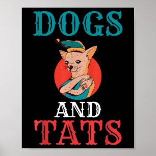 Póster Perros Y Tatuajes Tentadores Tácticos Lover