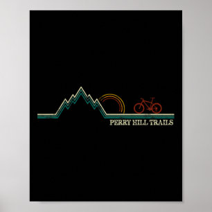 Póster Perry Hill Waterbury, Vermont Ciclismo de Montaña 